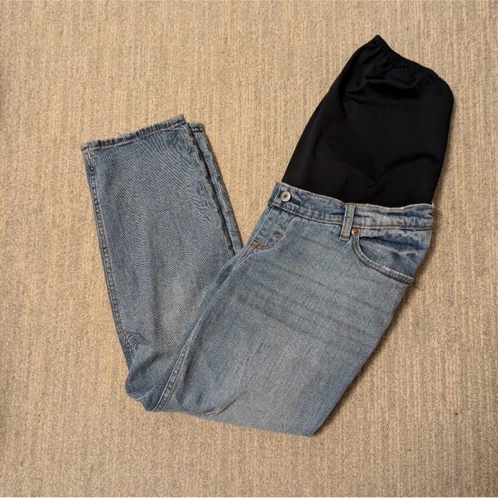 Abercrombie Maternity Ankle Straight Jeans, Size 30/10, Medium Wash